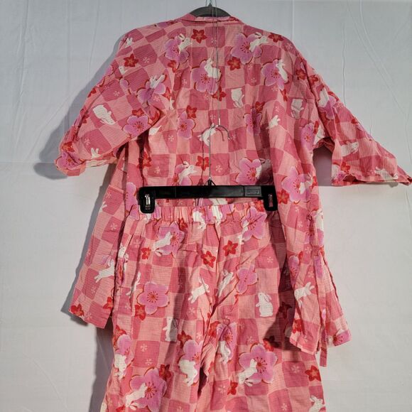 Beach Time 2 Piece Outfit Set Pink 100% Cotton Top & Bottom Shorts Women's Sz M - Picture 3 of 9